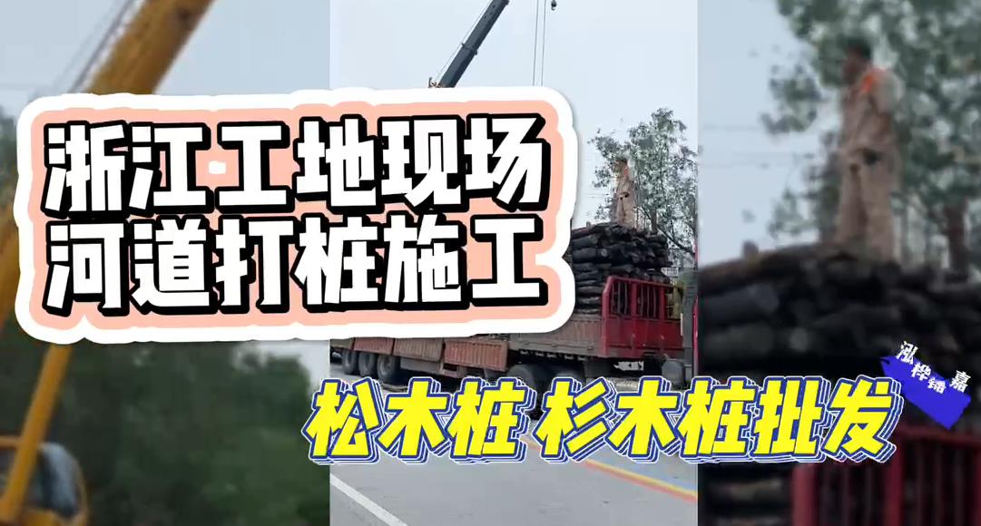 木樁廠家承接松木樁、杉木樁工地施工與批發(fā)視頻
